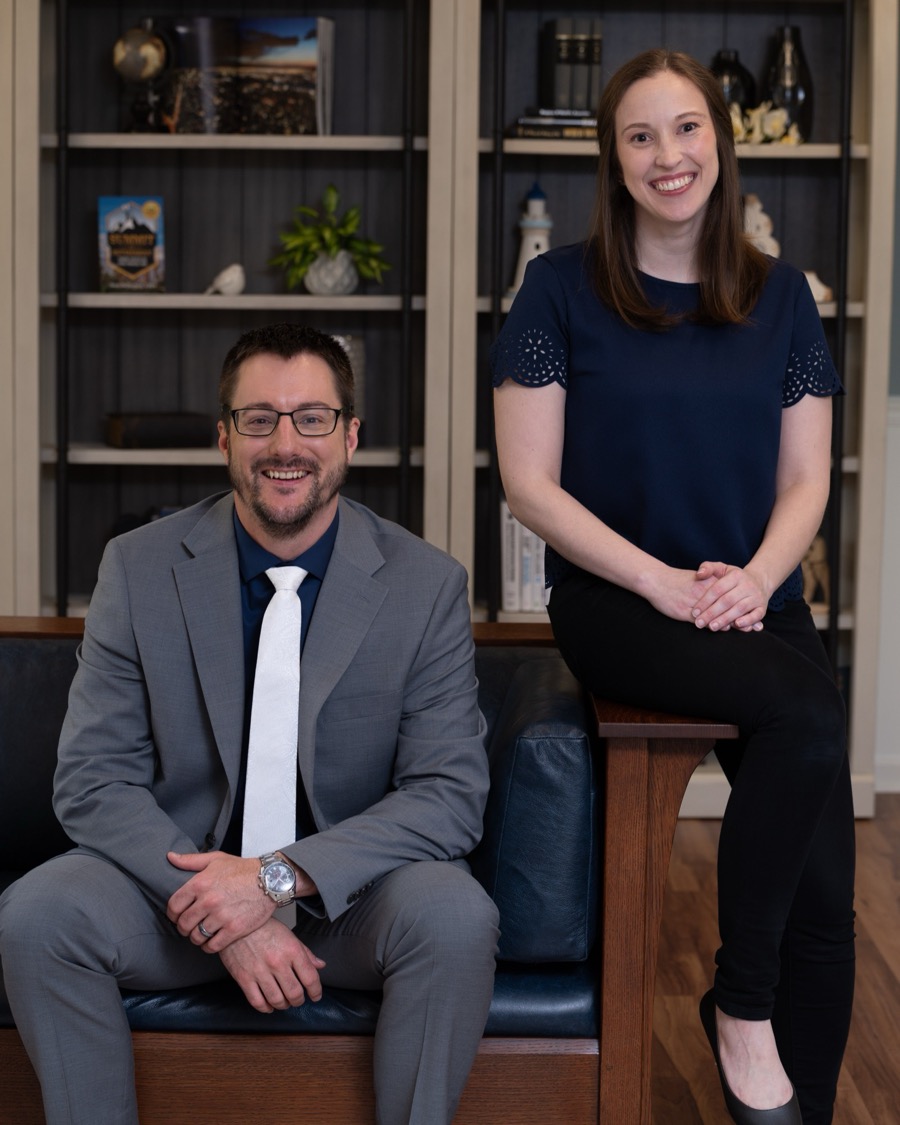 Joshua Haberman and Brittany Bradley in the Alexander & Haberman office